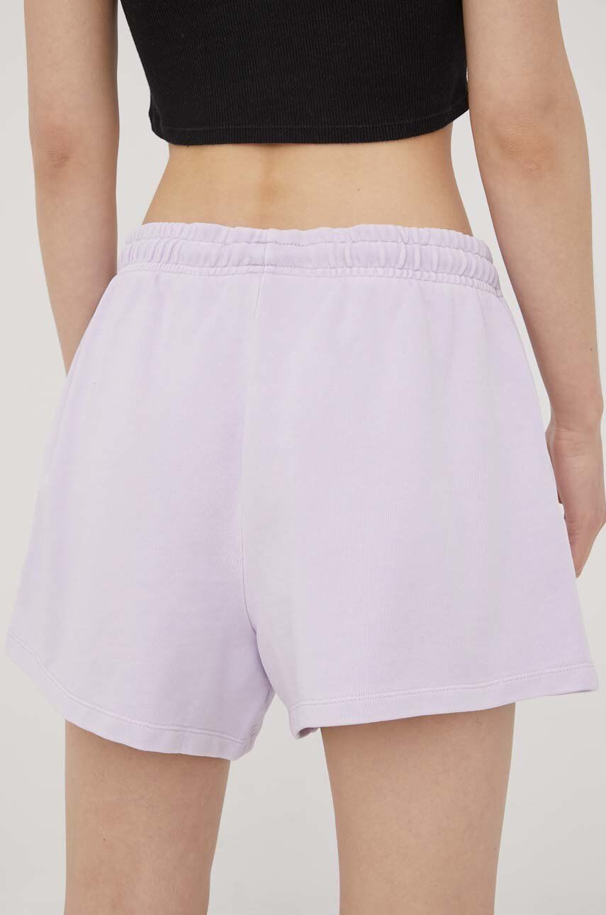 Levi's pantaloni scurti din bumbac femei culoarea violet neted high waist - Pled.ro