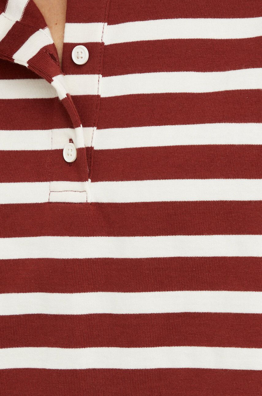 Levi's polo de bumbac culoarea maro cu guler - Pled.ro