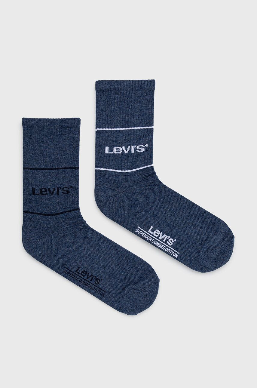 Levi's sosete (2-pack) barbati culoarea albastru marin - Pled.ro