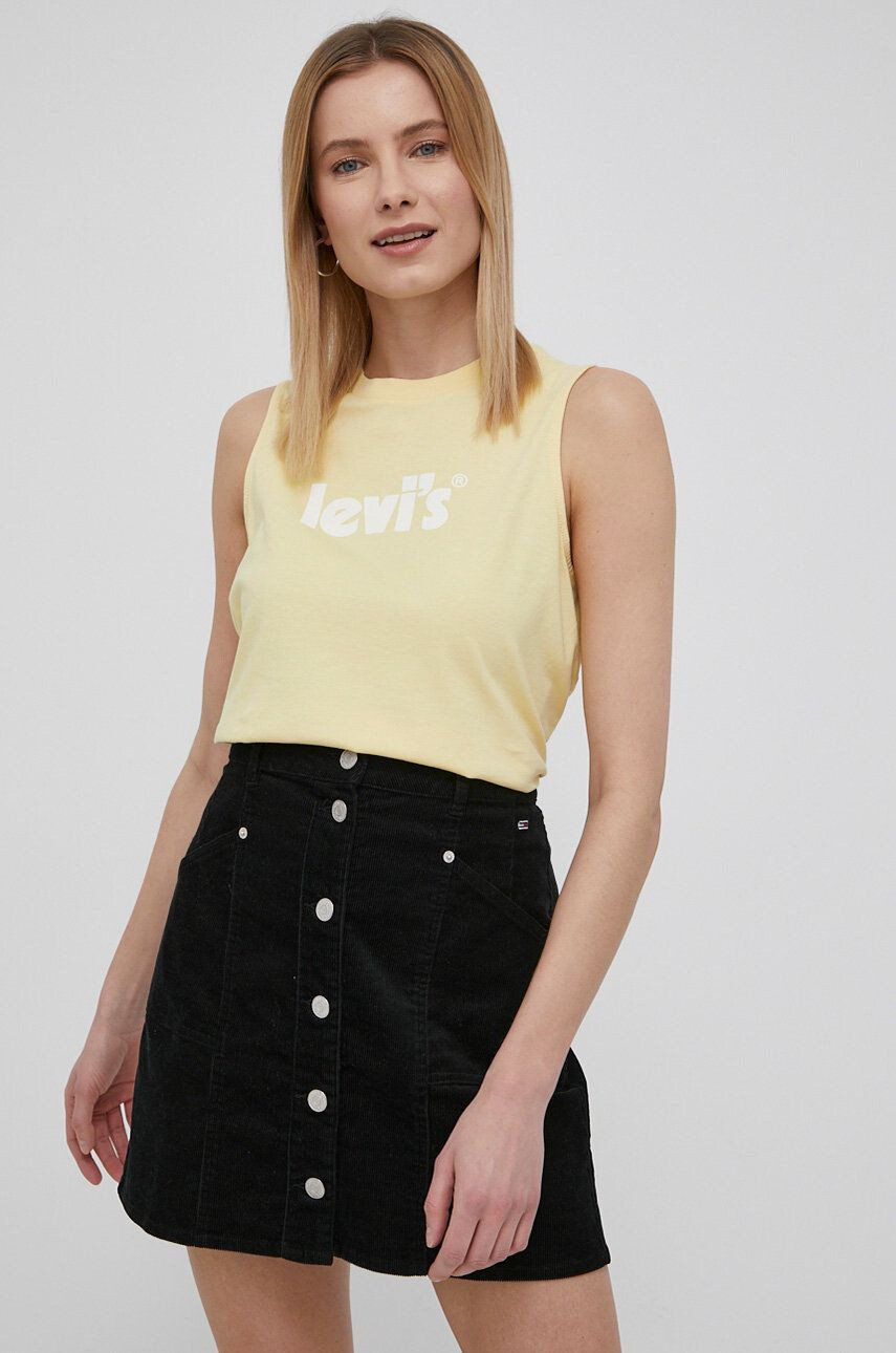 Levi's top din bumbac culoarea alb - Pled.ro