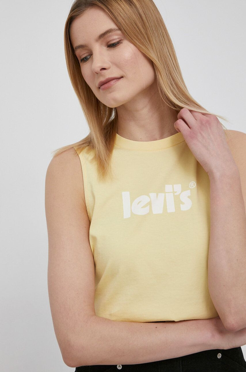 Levi's top din bumbac culoarea alb - Pled.ro