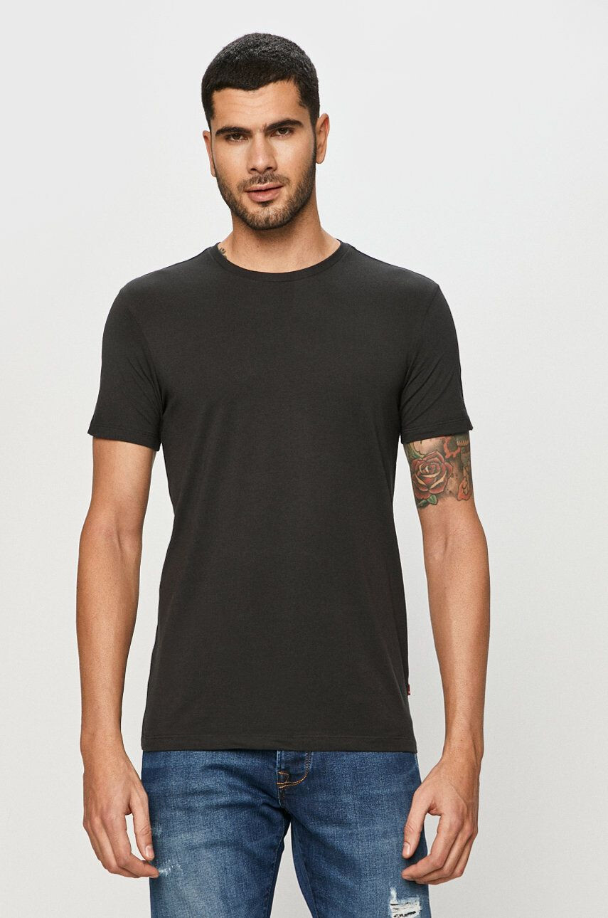 Levi's tricou (2-pack) 37152.0003-jetblack - Pled.ro