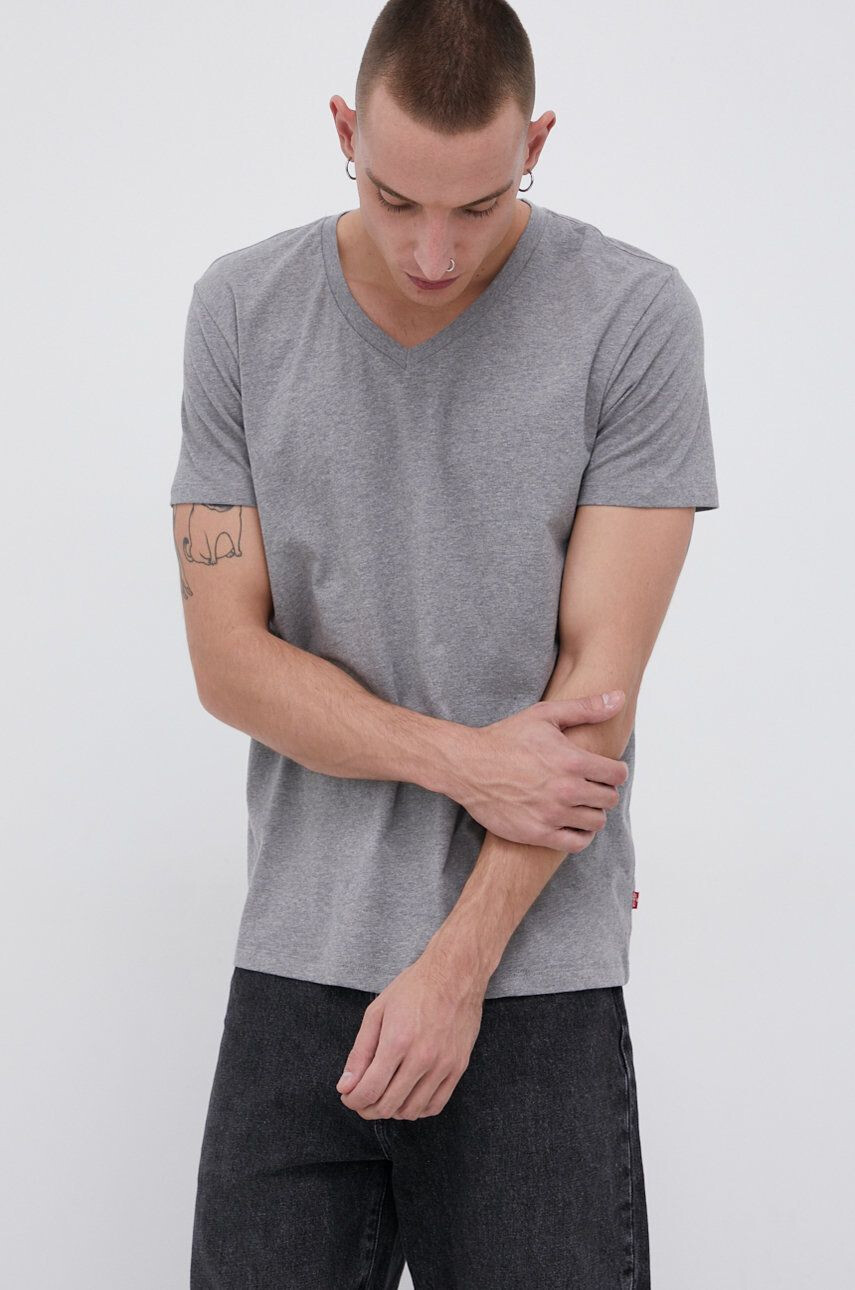 Levi's Tricou bărbați culoarea gri material neted - Pled.ro