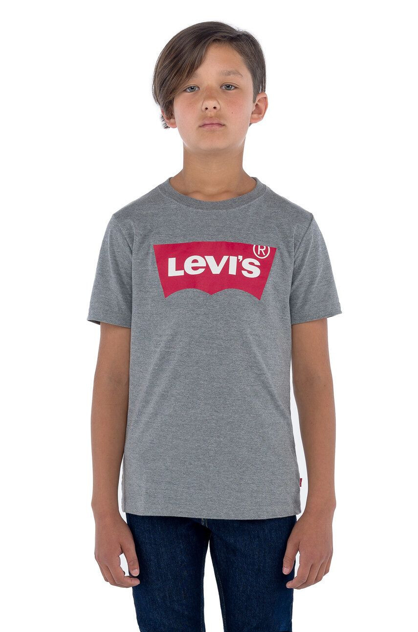 Levi's Tricou copii culoarea gri cu imprimeu - Pled.ro