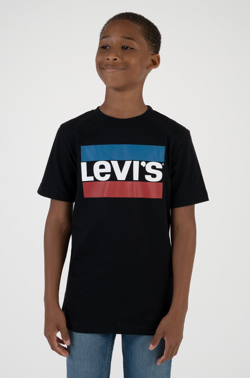 Levi's Tricou copii culoarea negru cu imprimeu - Pled.ro