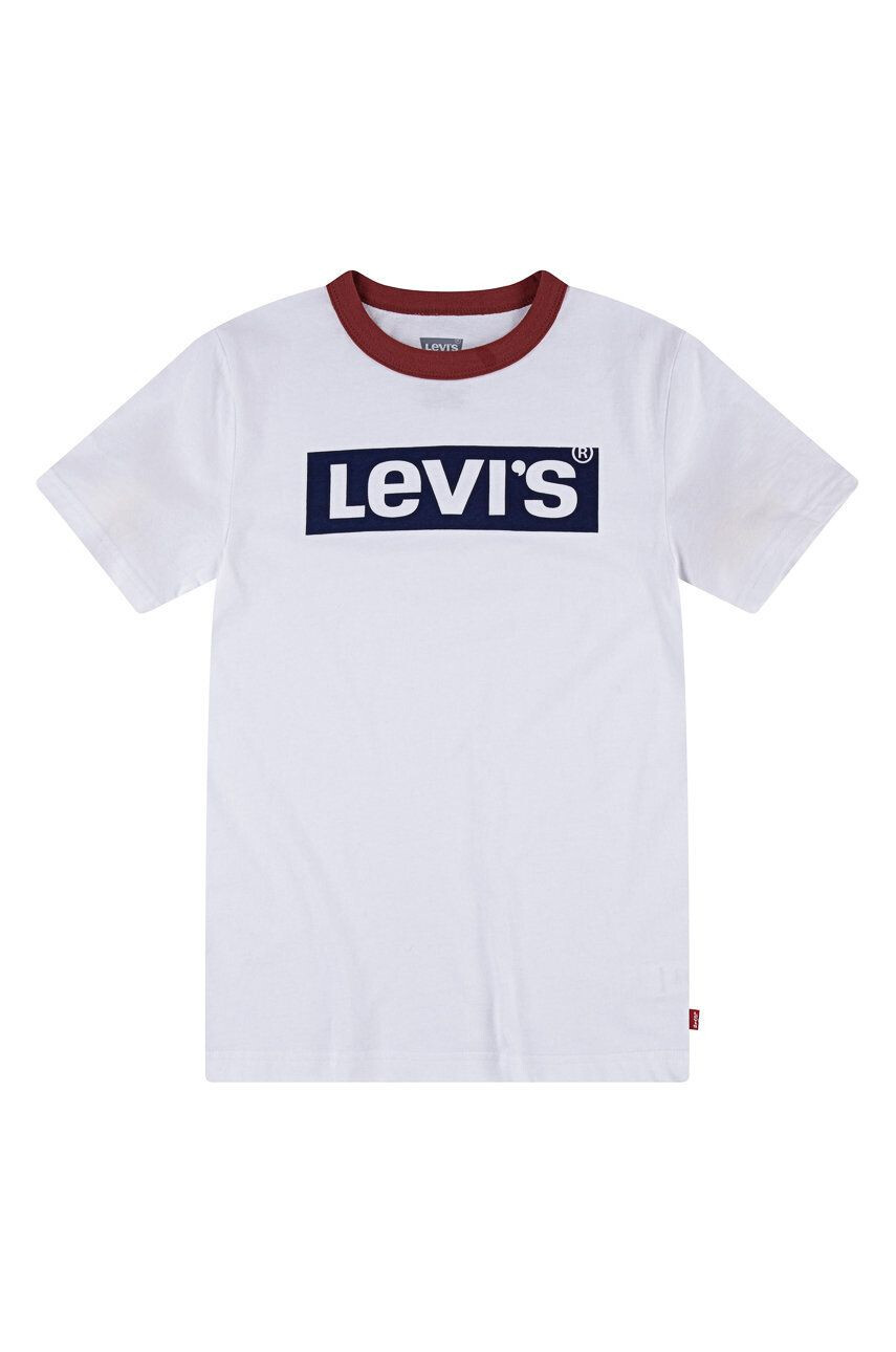 Levi's Tricou de bumbac pentru copii culoarea alb cu imprimeu - Pled.ro