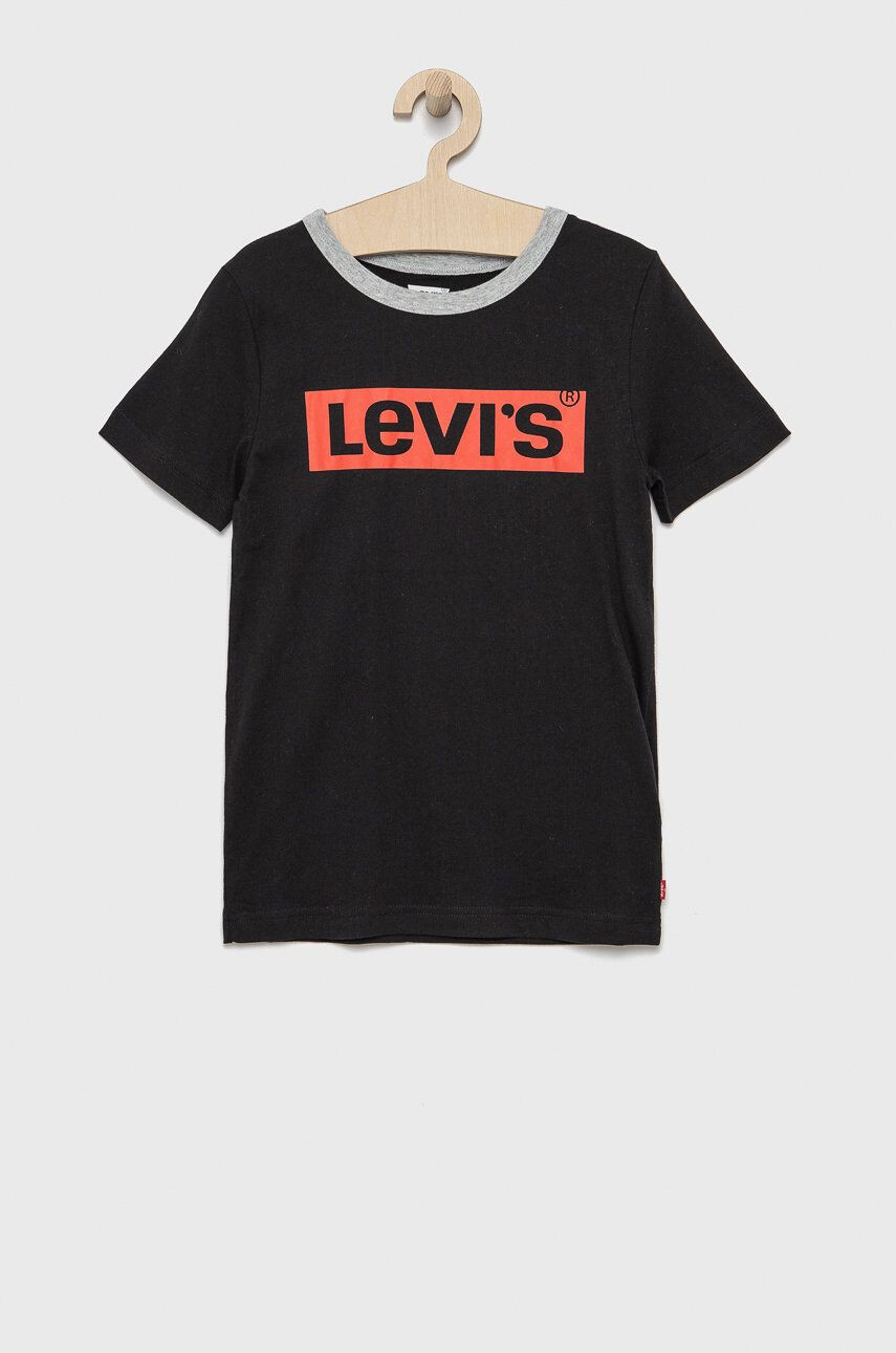 Levi's Tricou de bumbac pentru copii culoarea negru cu imprimeu - Pled.ro