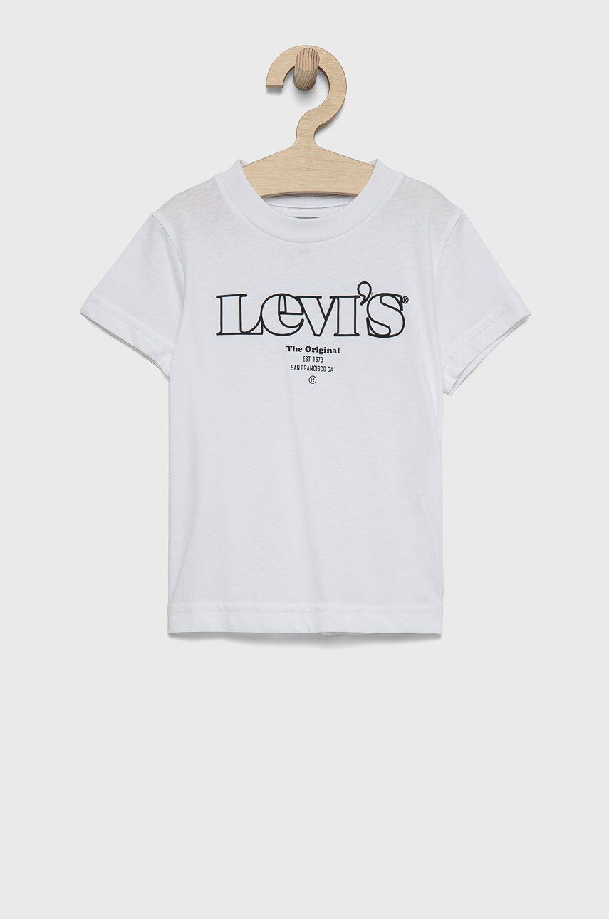 Levi's tricou de bumbac pentru copii culoarea alb - Pled.ro