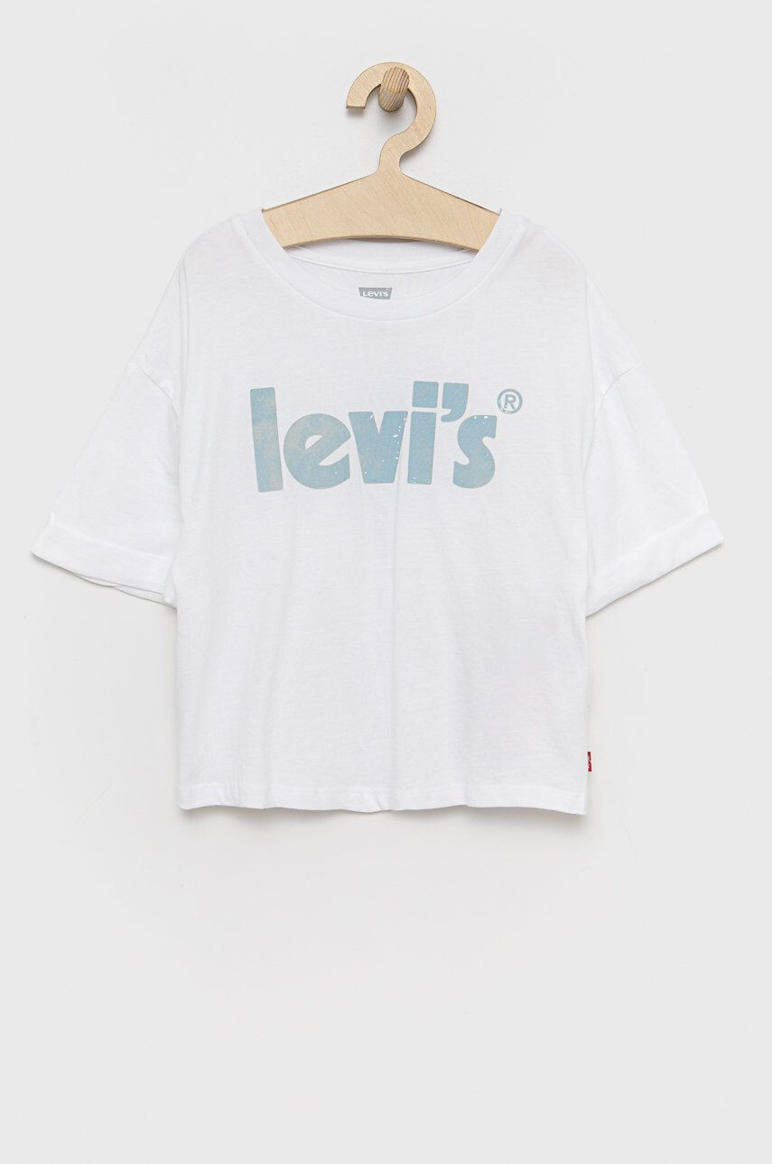 Levi's tricou de bumbac pentru copii culoarea alb - Pled.ro