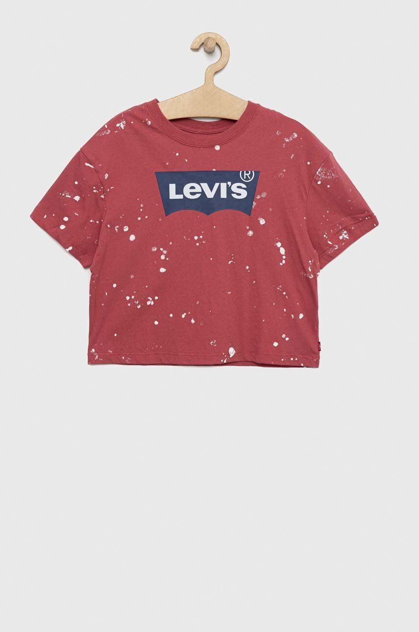 Levi's tricou de bumbac pentru copii culoarea rosu - Pled.ro