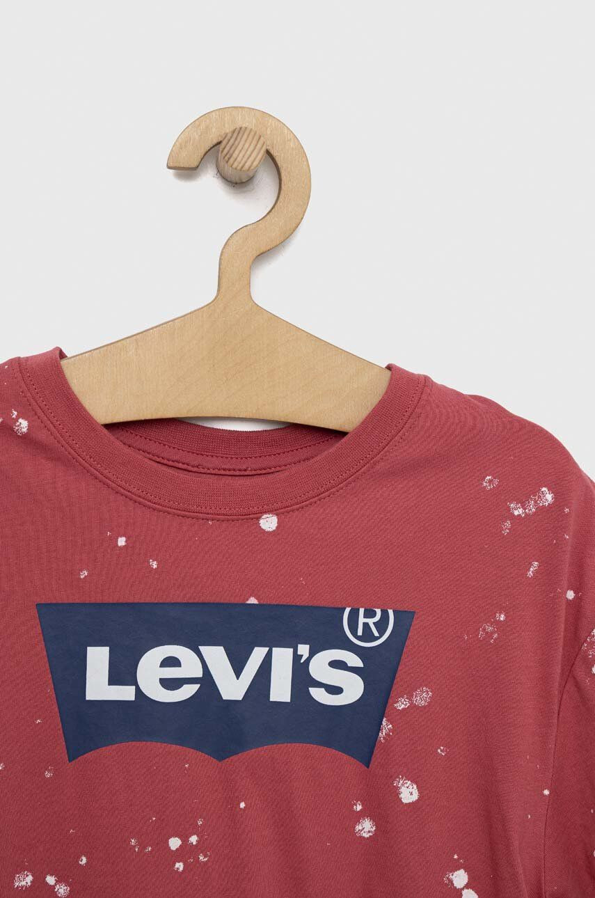 Levi's tricou de bumbac pentru copii culoarea rosu - Pled.ro