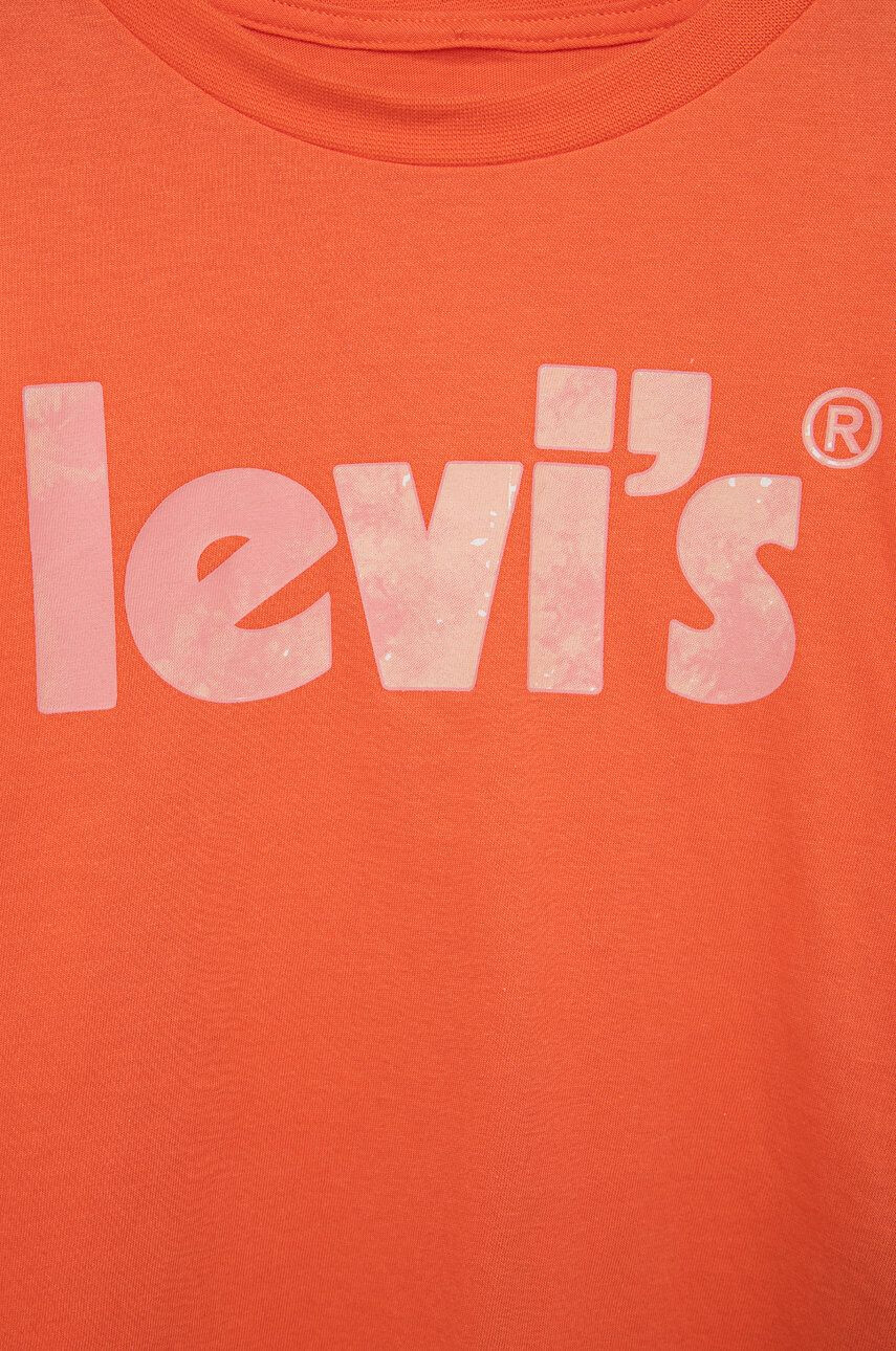 Levi's tricou de bumbac pentru copii culoarea portocaliu - Pled.ro