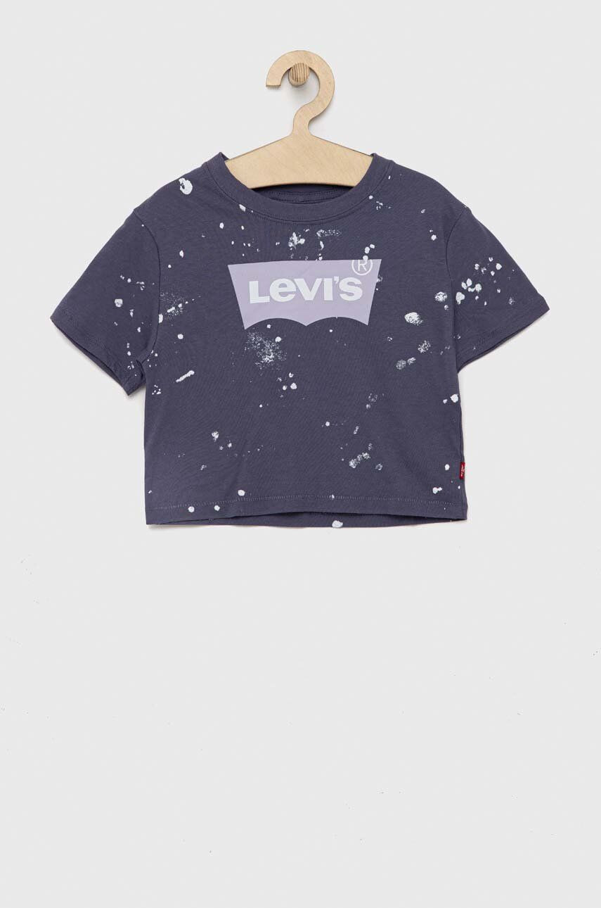 Levi's tricou de bumbac pentru copii culoarea albastru marin - Pled.ro