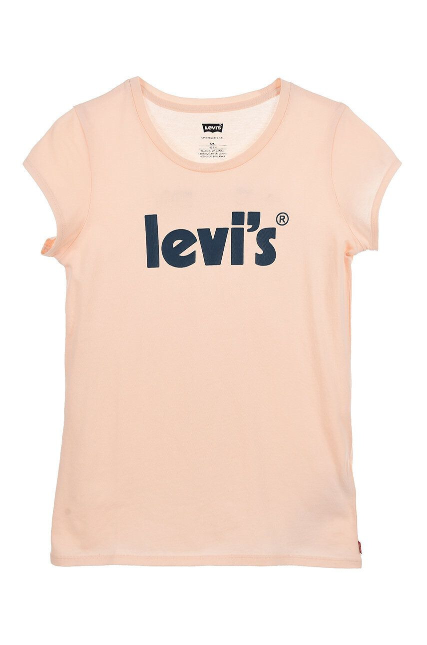 Levi's tricou de bumbac pentru copii culoarea portocaliu - Pled.ro