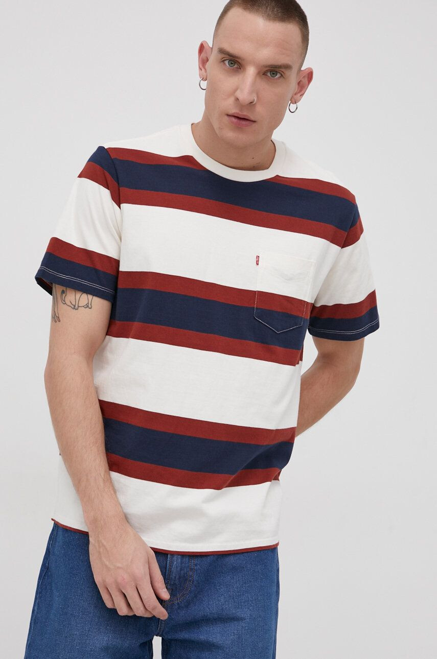 Levi's tricou din bumbac culoarea bej - Pled.ro