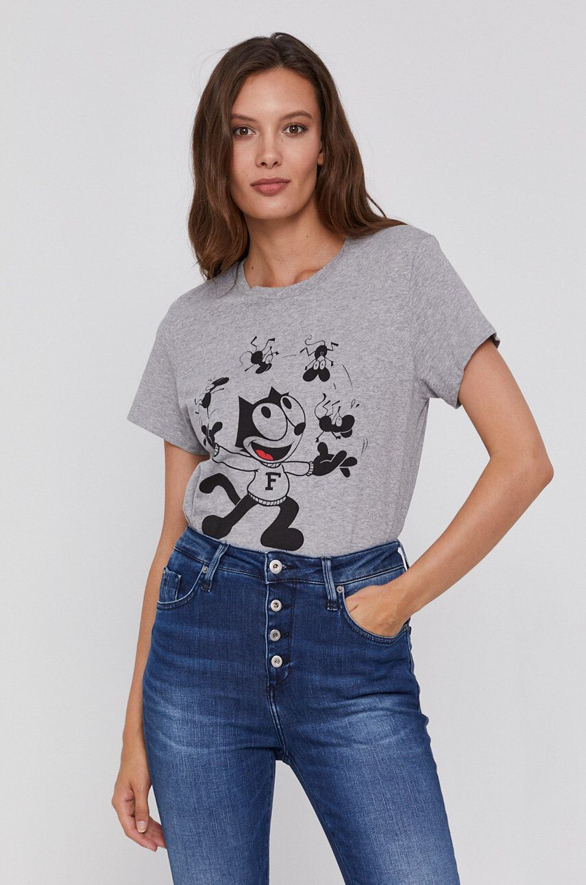 Levi's Tricou din bumbac x Felix The Cat culoarea gri - Pled.ro