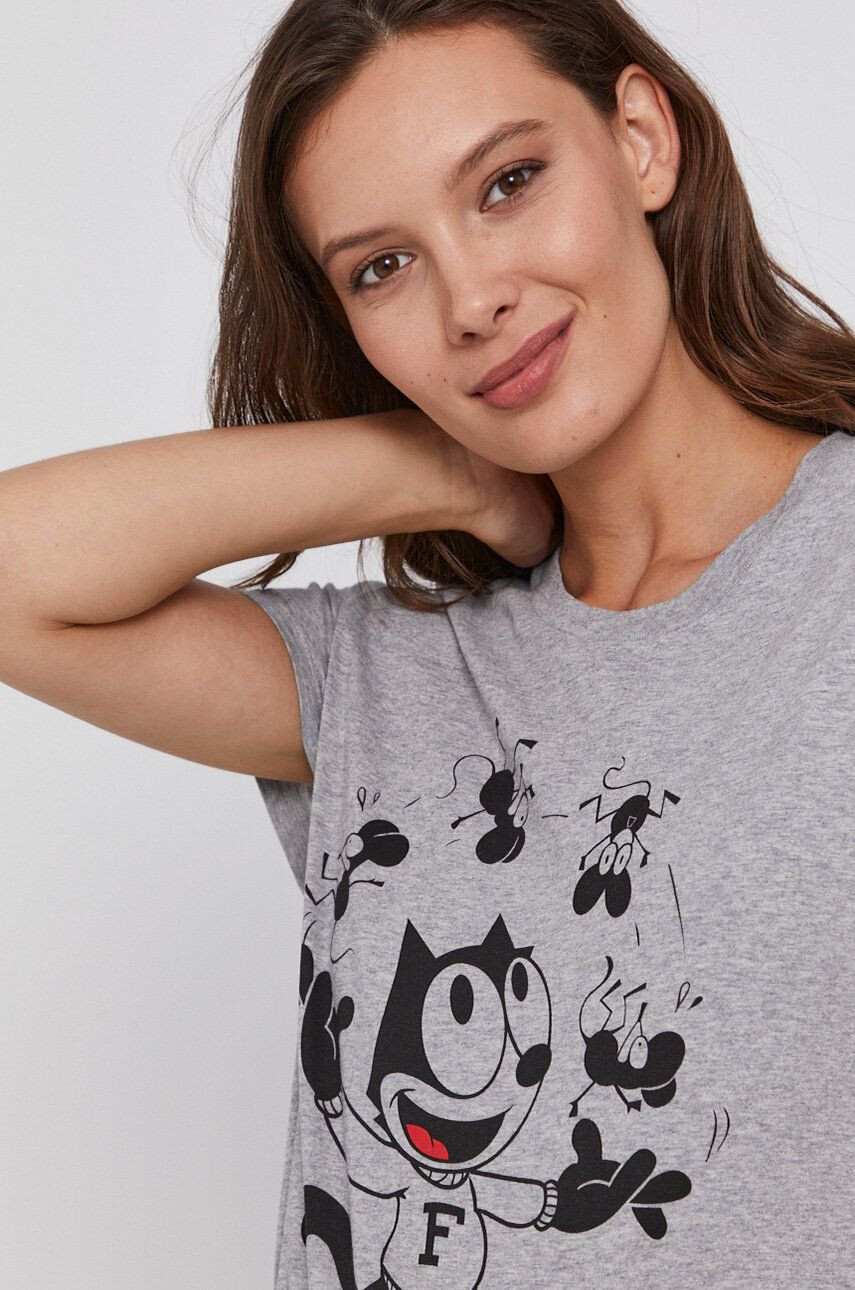 Levi's Tricou din bumbac x Felix The Cat culoarea gri - Pled.ro