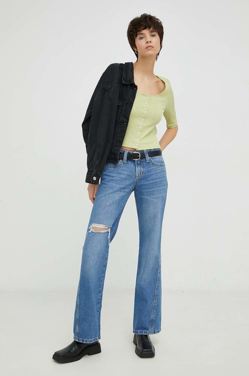 Levi's bluza femei culoarea verde neted - Pled.ro