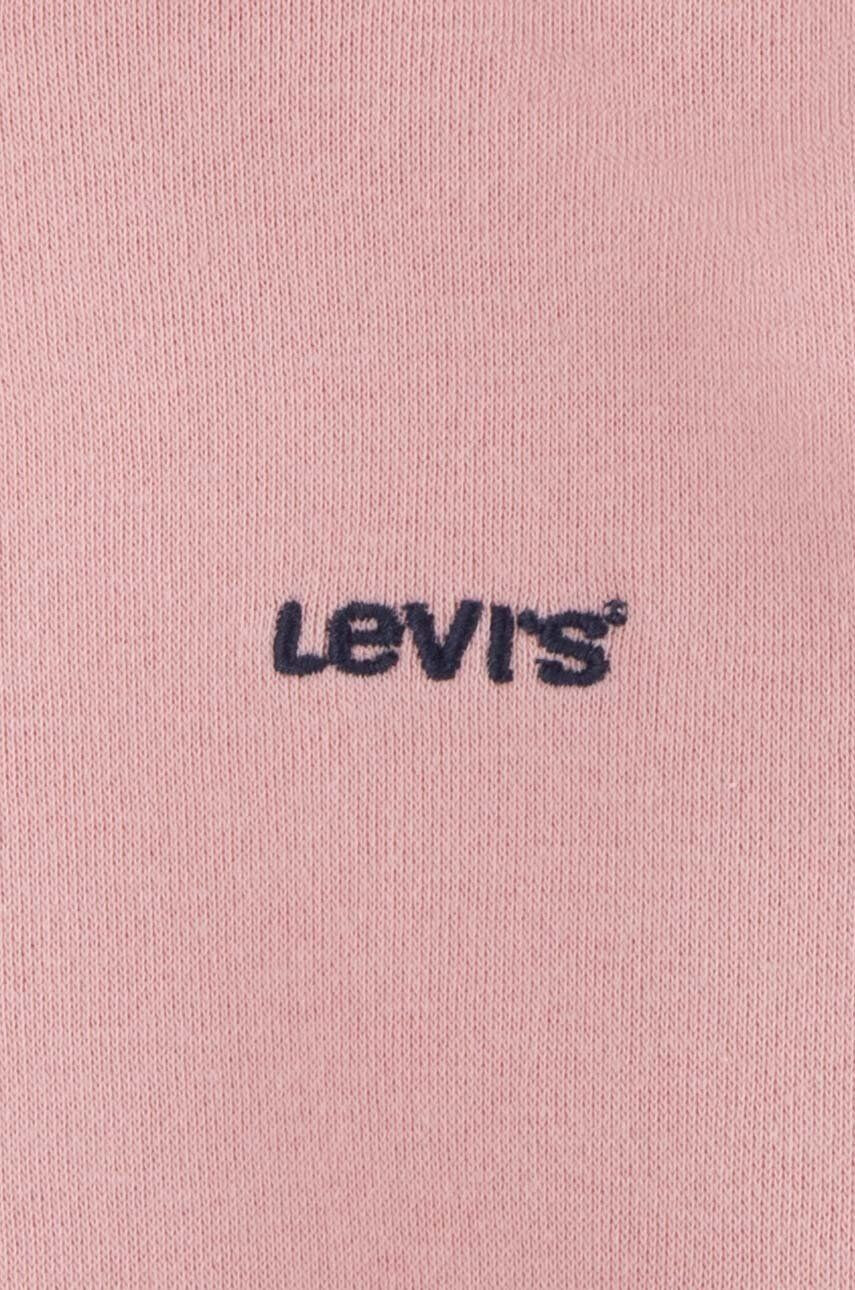 Levi's bluza bebe culoarea roz cu glugă cu imprimeu - Pled.ro