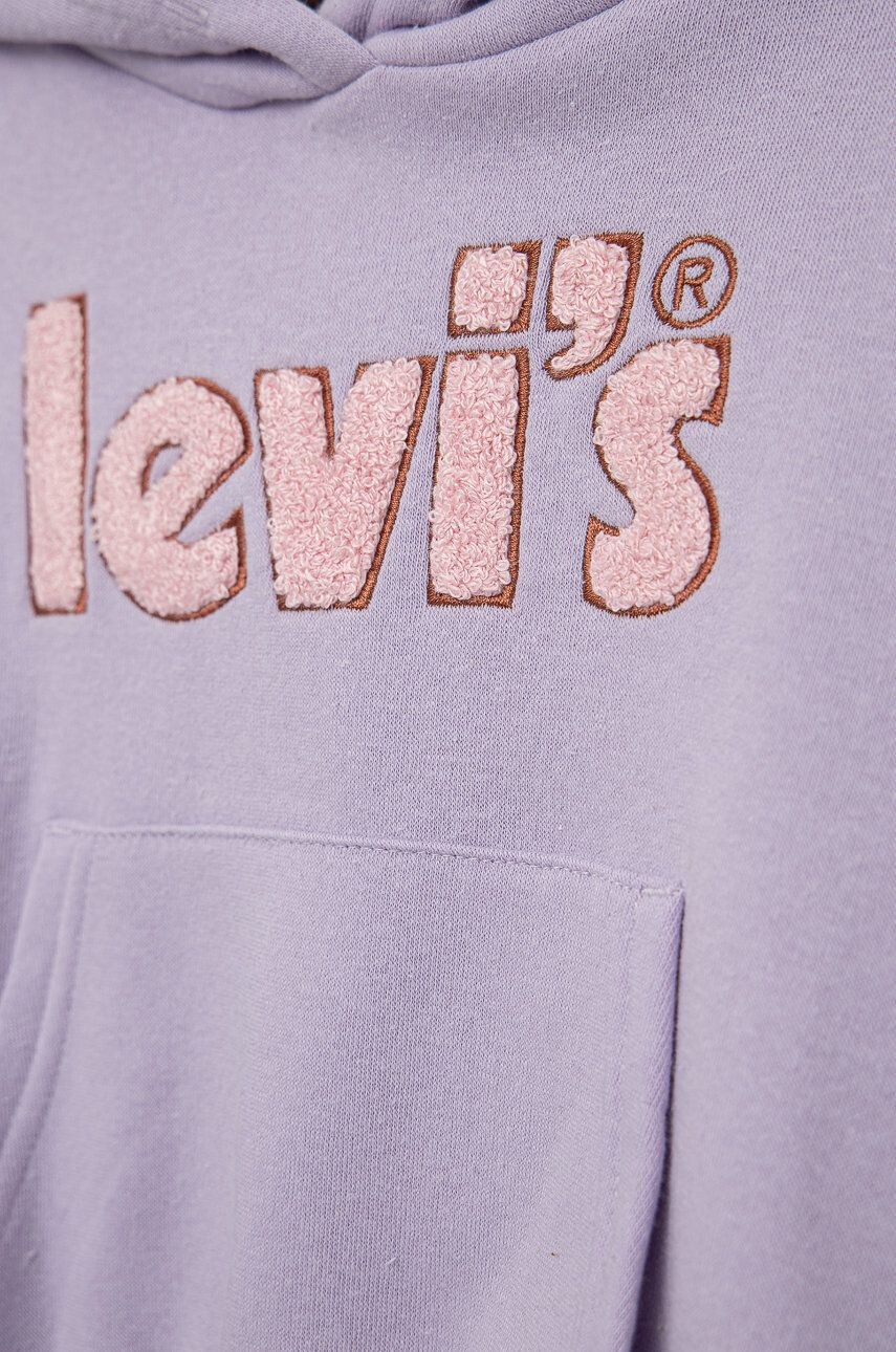 Levi's bluza copii culoarea violet cu glugă cu imprimeu - Pled.ro