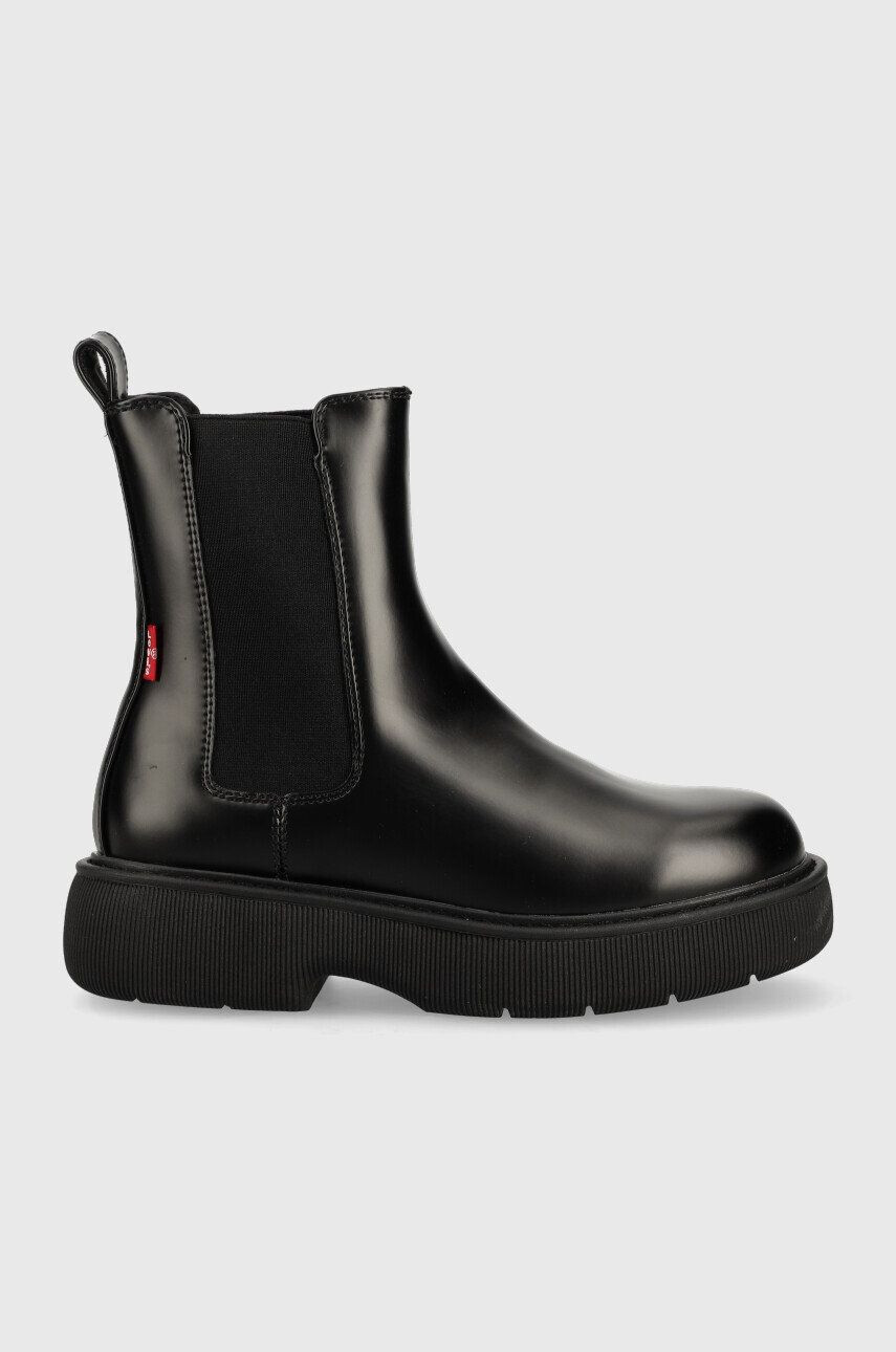 Levi's botine copii culoarea negru - Pled.ro