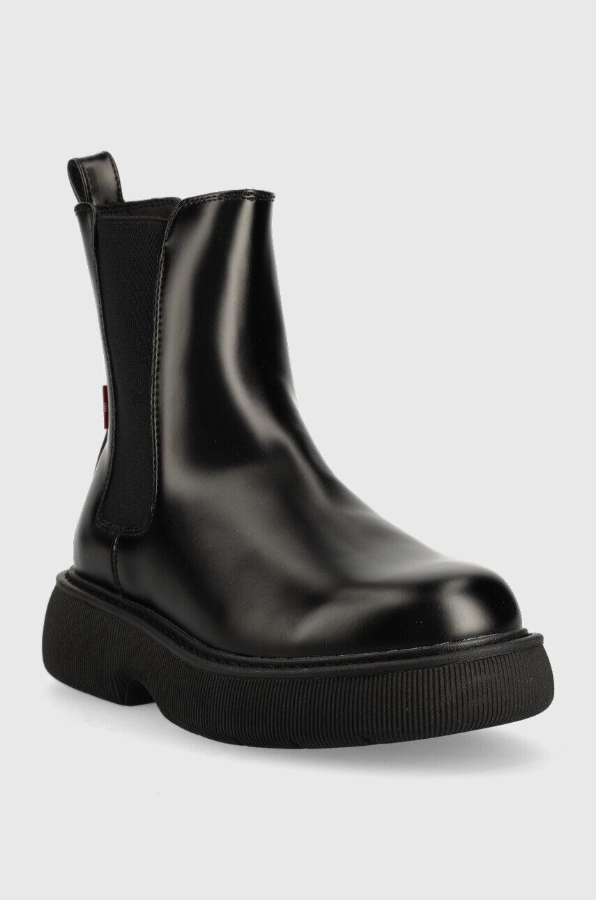 Levi's botine copii culoarea negru - Pled.ro