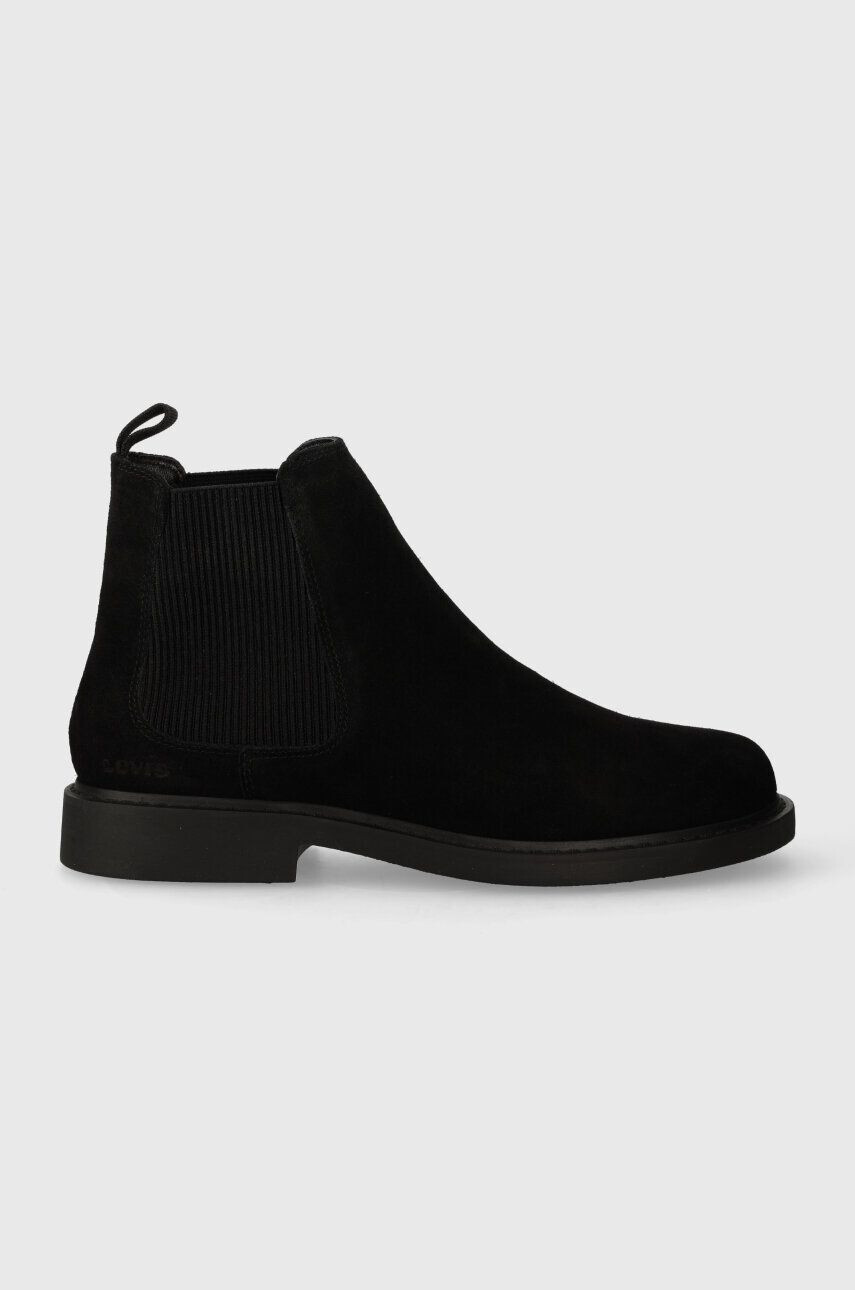 Levi's botine din piele intoarsa AMOS CHELSEA barbati culoarea negru 234728.559 - Pled.ro