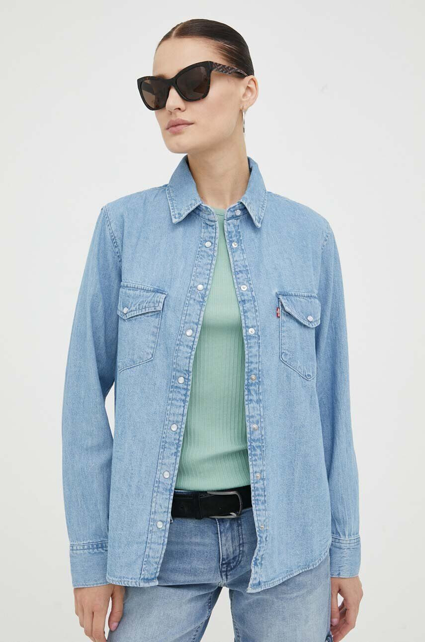 Levi's camasa jeans femei cu guler clasic relaxed - Pled.ro