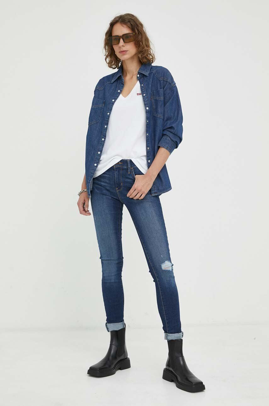 Levi's camasa jeans femei cu guler clasic relaxed - Pled.ro