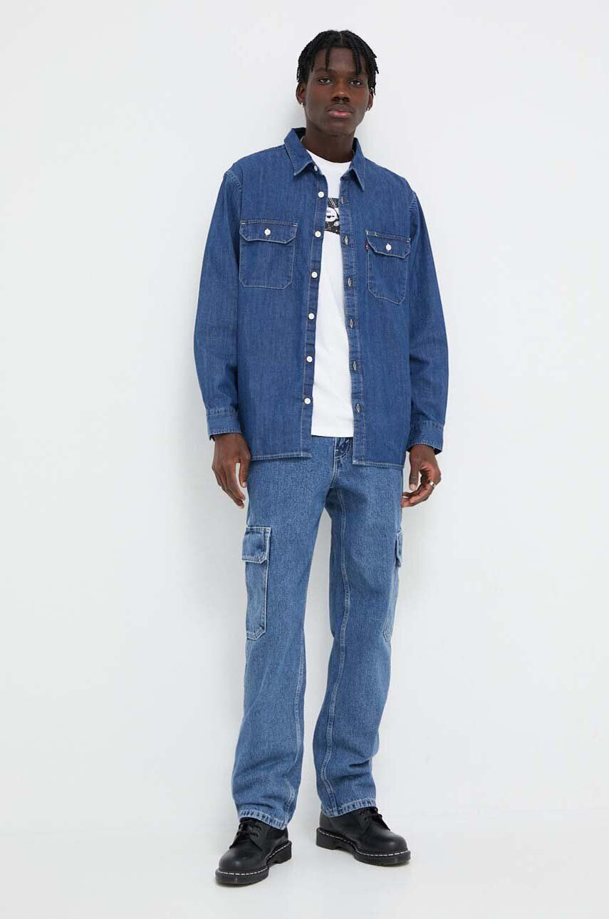 Levi's camasa jeans femei cu guler clasic relaxed - Pled.ro