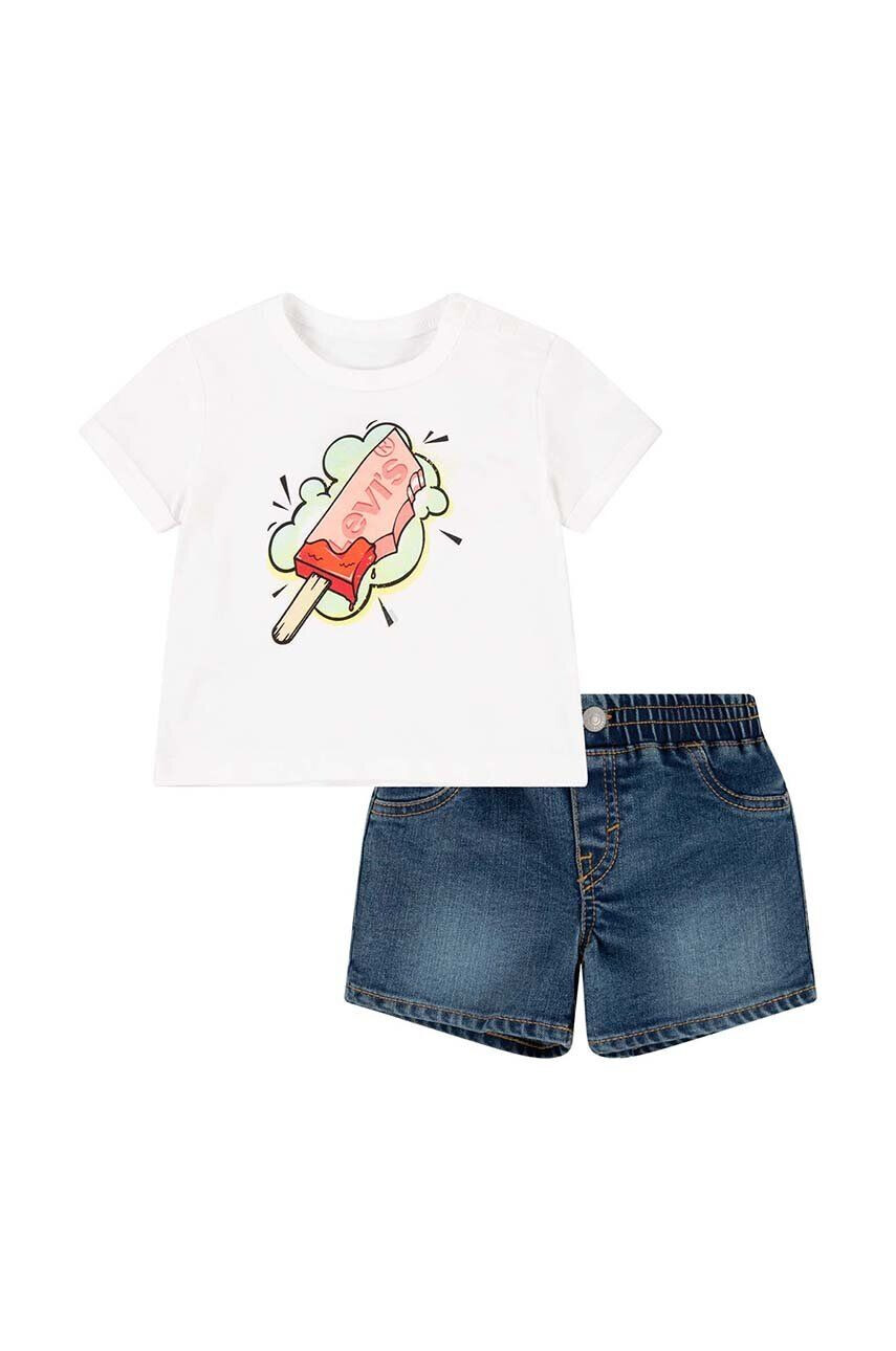 Levi's compleu bebe culoarea alb - Pled.ro