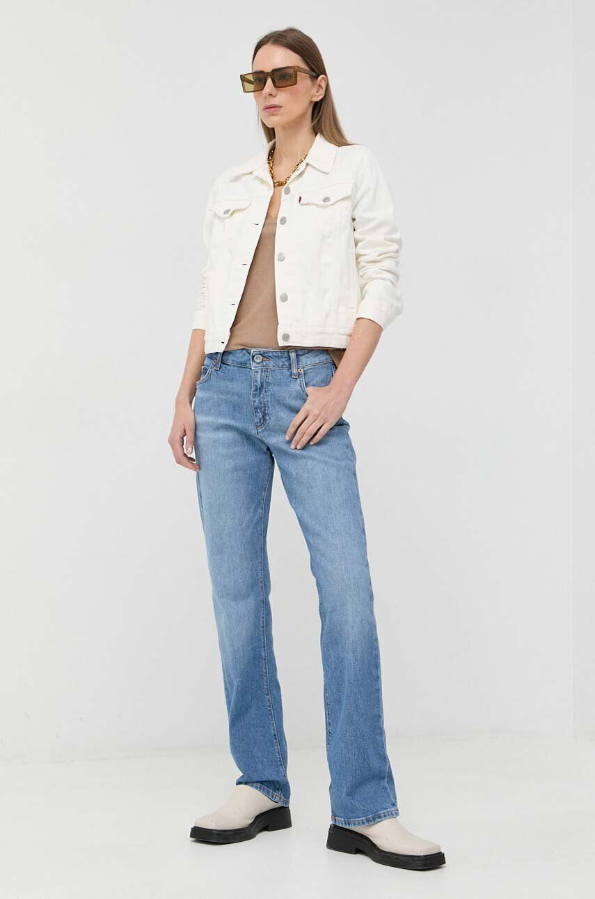 Levi's geaca jeans femei culoarea alb de tranzitie - Pled.ro