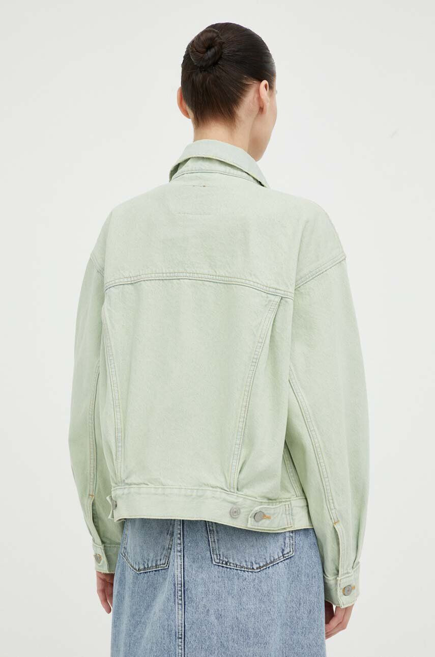 Levi's geaca jeans femei culoarea verde de tranzitie oversize - Pled.ro