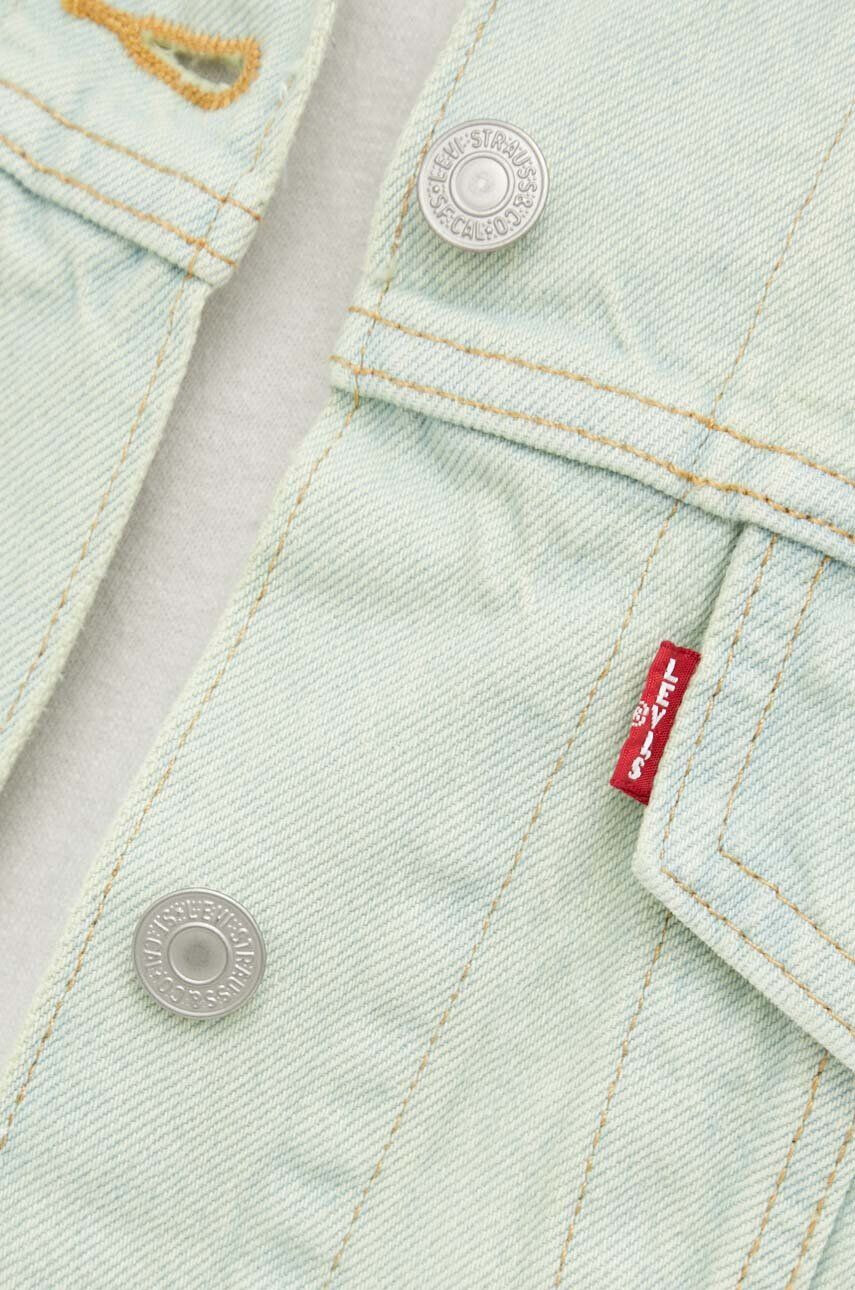 Levi's geaca jeans femei culoarea verde de tranzitie oversize - Pled.ro