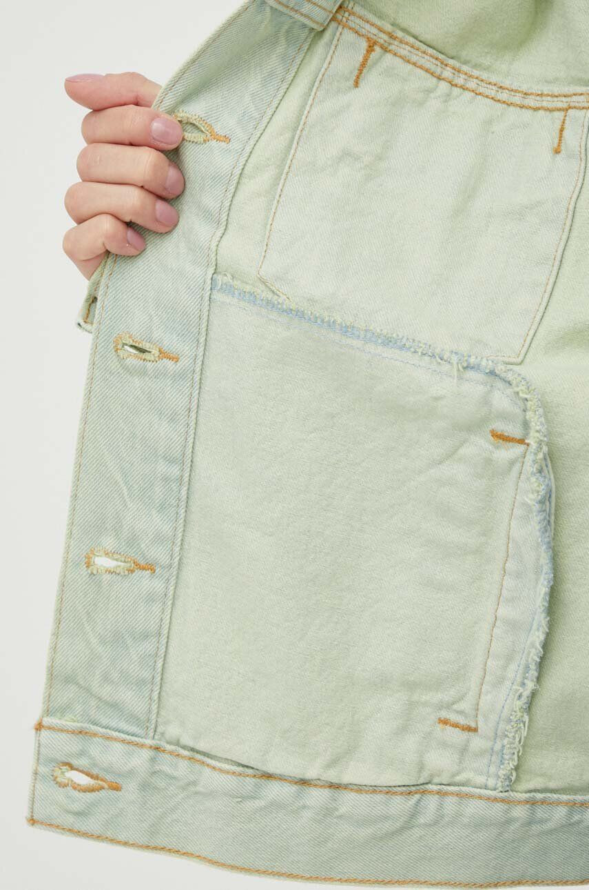 Levi's geaca jeans femei culoarea verde de tranzitie oversize - Pled.ro