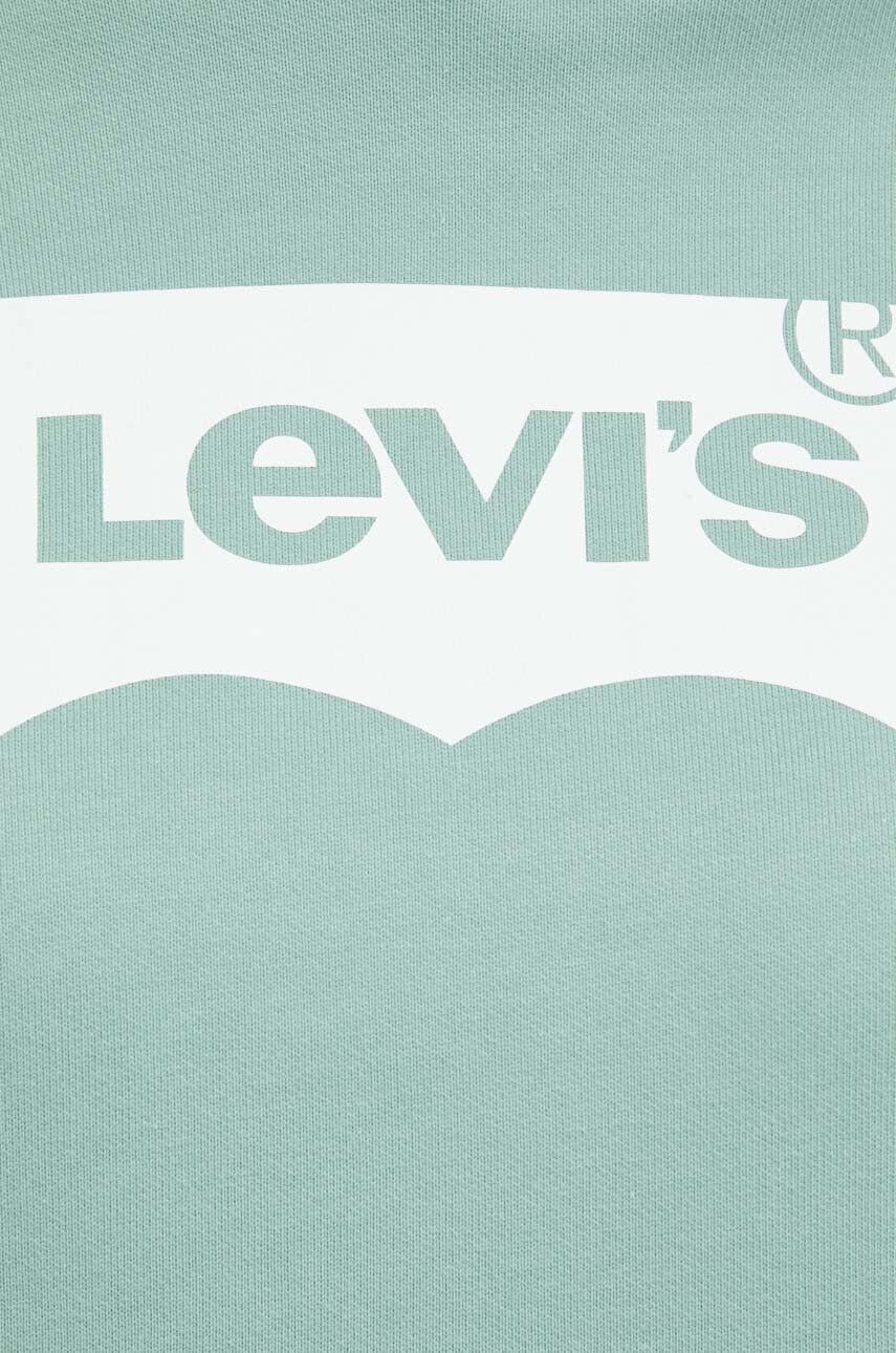 Levi's hanorac de bumbac femei culoarea verde cu glugă neted - Pled.ro