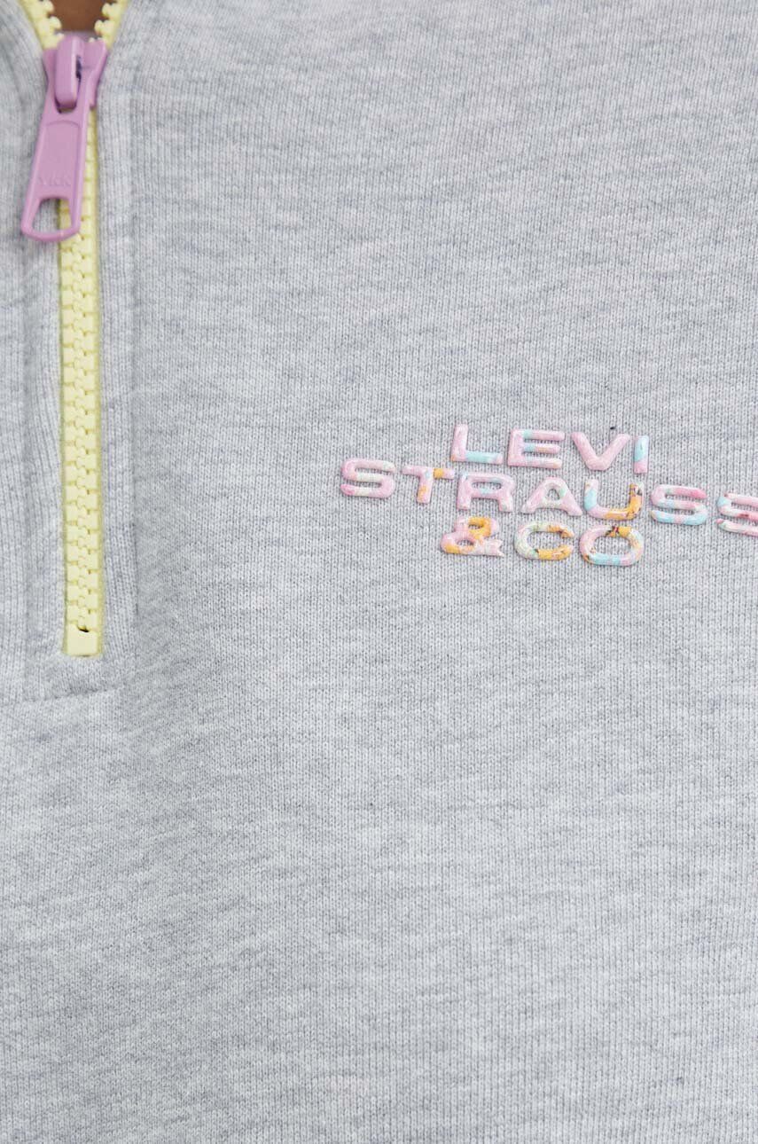 Levi's hanorac de bumbac femei culoarea gri melanj - Pled.ro