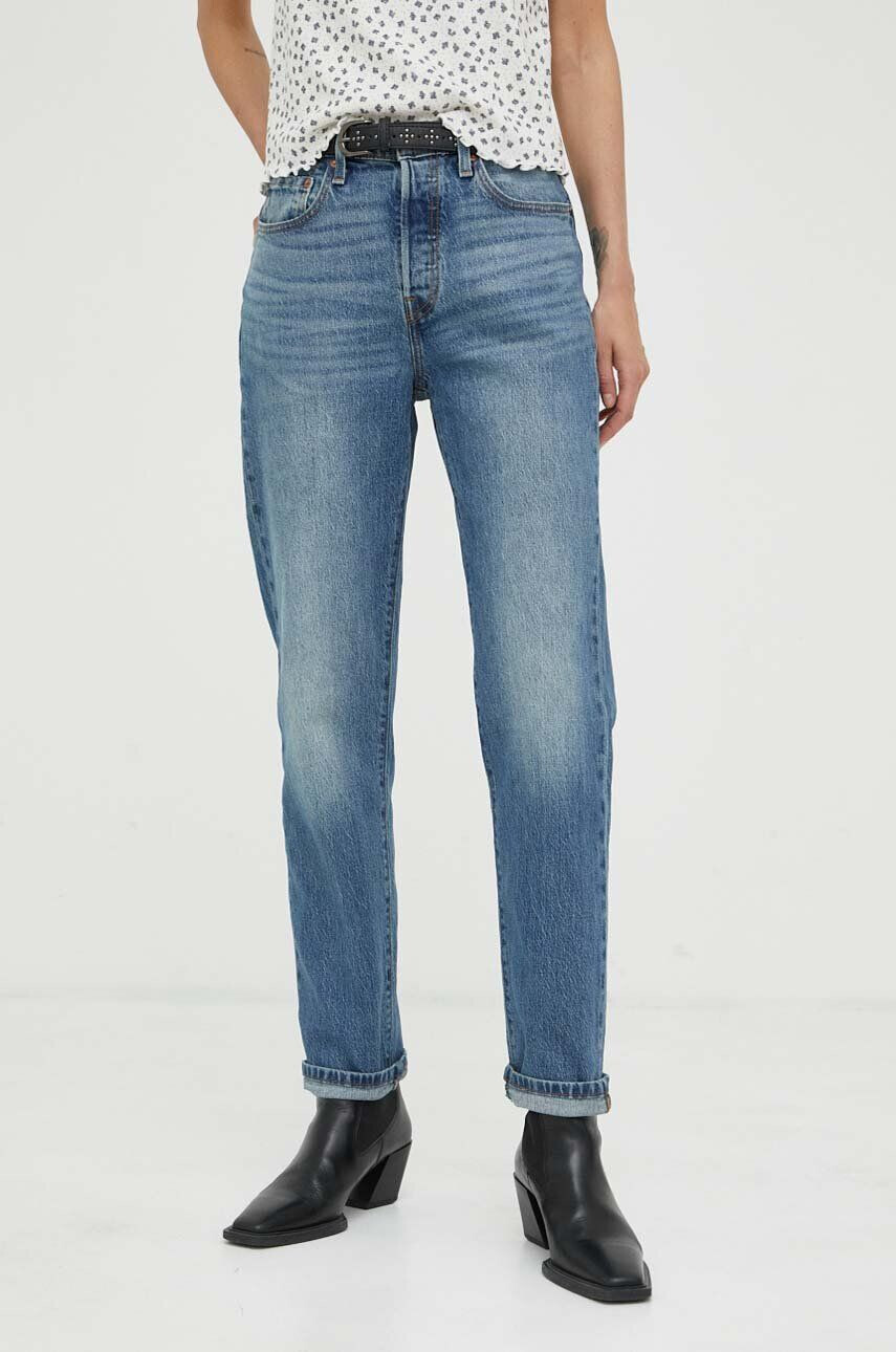 Levi's jeansi 501 CROP femei high waist - Pled.ro