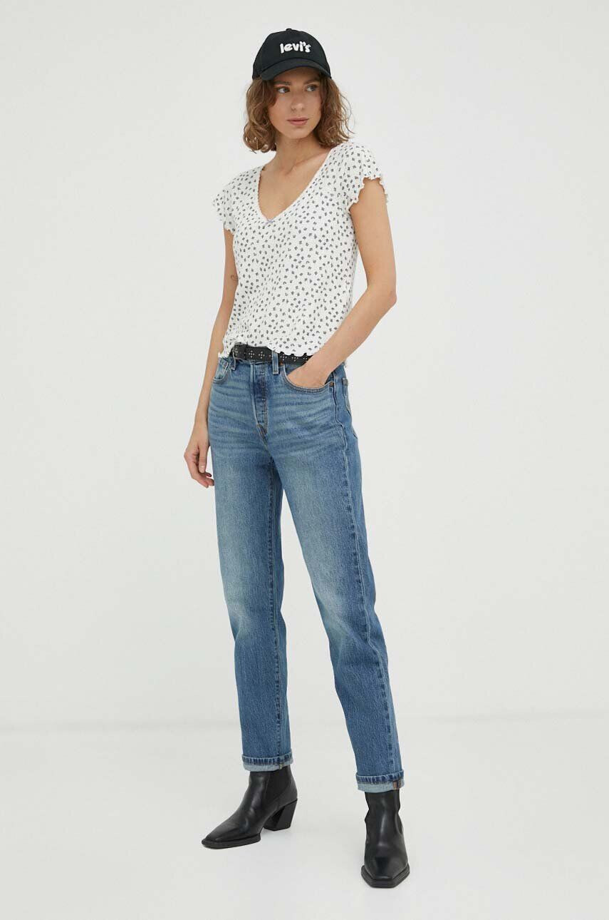 Levi's jeansi 501 CROP femei high waist - Pled.ro