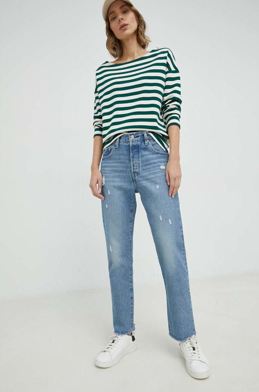 Levi's jeansi 501 Original Cropped femei high waist - Pled.ro