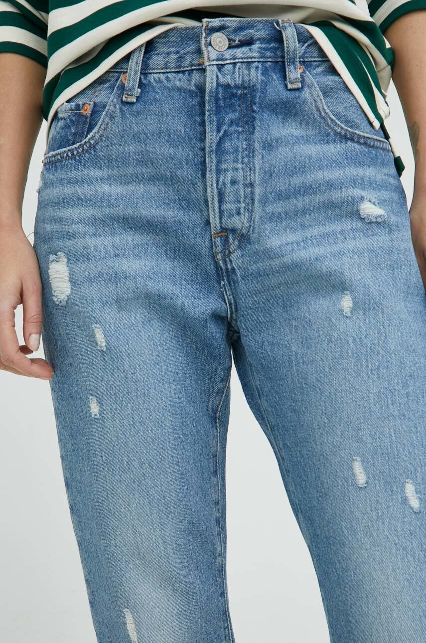 Levi's jeansi 501 Original Cropped femei high waist - Pled.ro