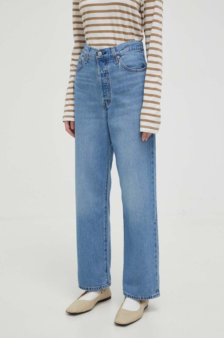 Levi's jeansi RIBCAGE STRAIGHT ANKLE femei high waist - Pled.ro