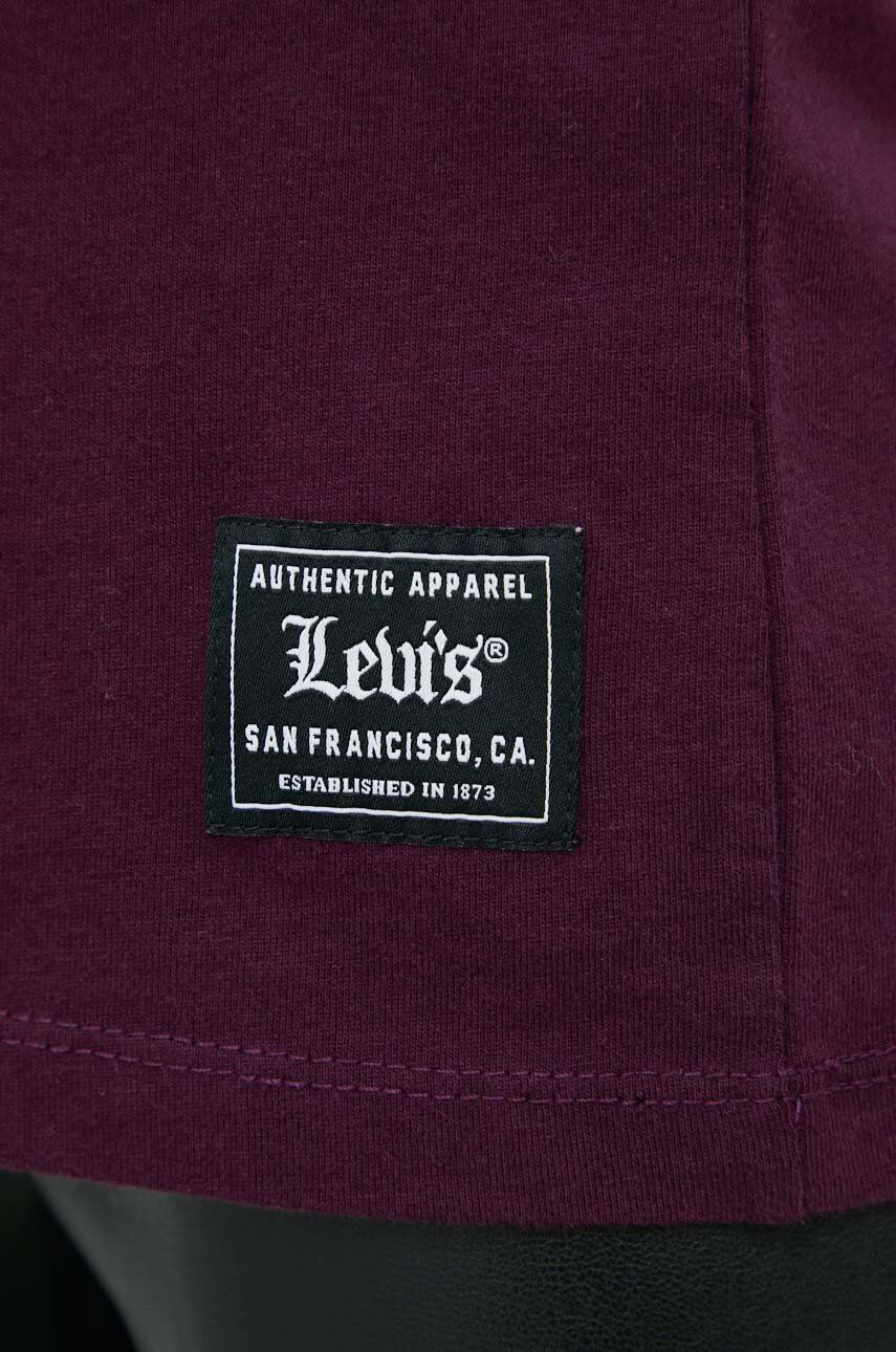 Levi's longsleeve din bumbac culoarea bordo - Pled.ro