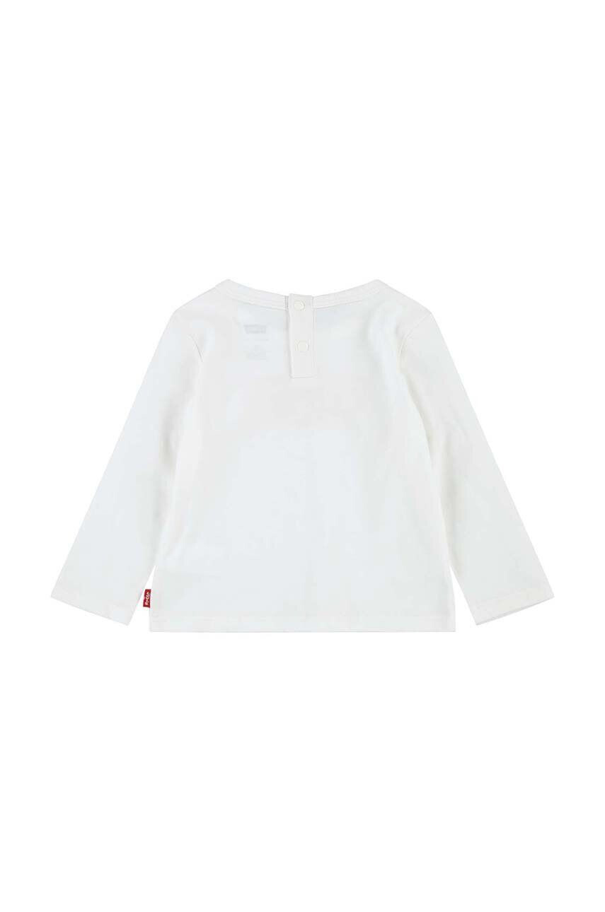 Levi's longsleeve din bumbac pentru bebeluși culoarea alb - Pled.ro