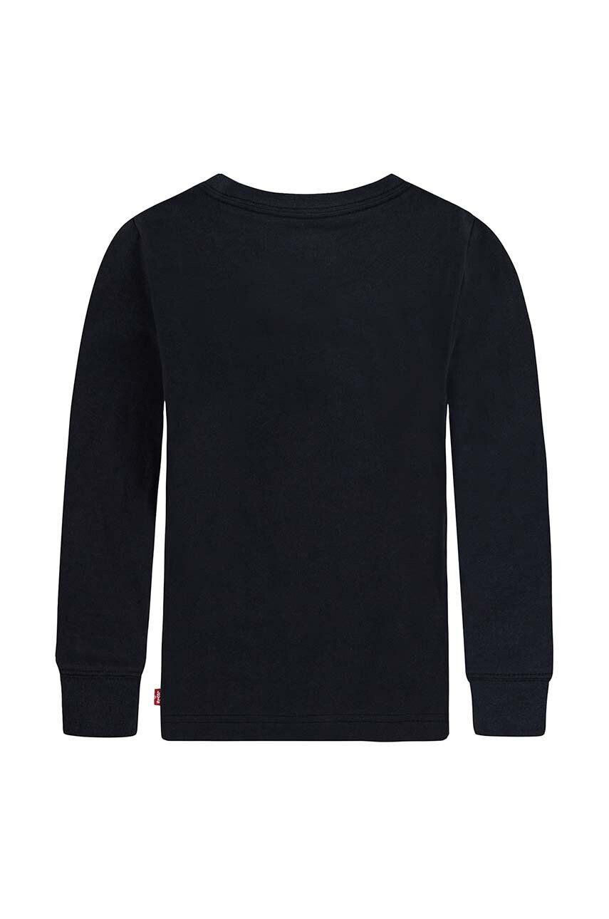 Levi's longsleeve din bumbac pentru copii culoarea negru cu imprimeu - Pled.ro