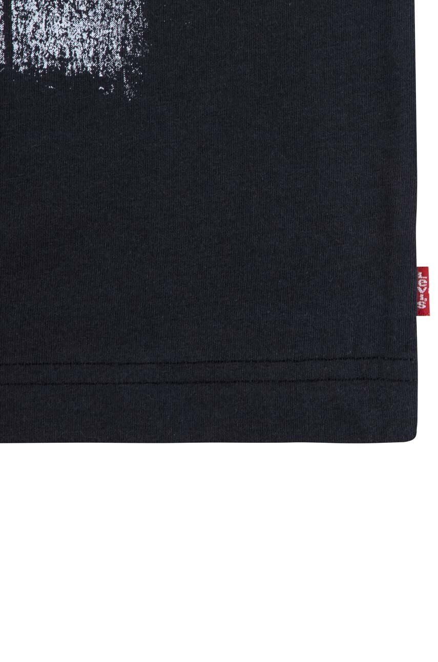 Levi's longsleeve din bumbac pentru copii culoarea negru cu imprimeu - Pled.ro