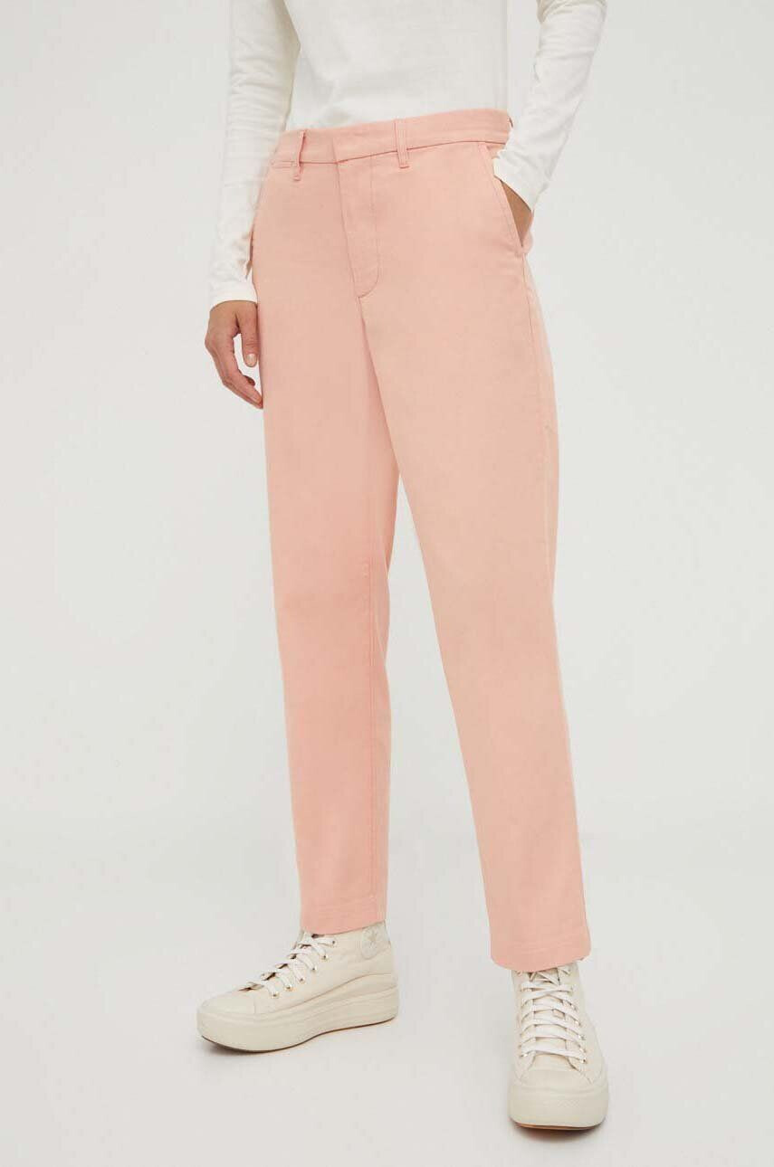 Levi's pantaloni femei culoarea portocaliu drept medium waist - Pled.ro