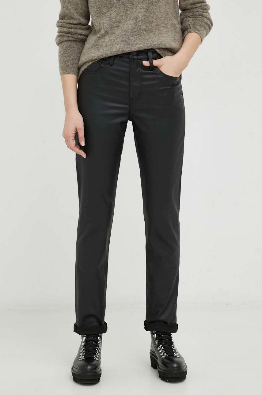 Levi's pantaloni femei culoarea negru drept high waist - Pled.ro