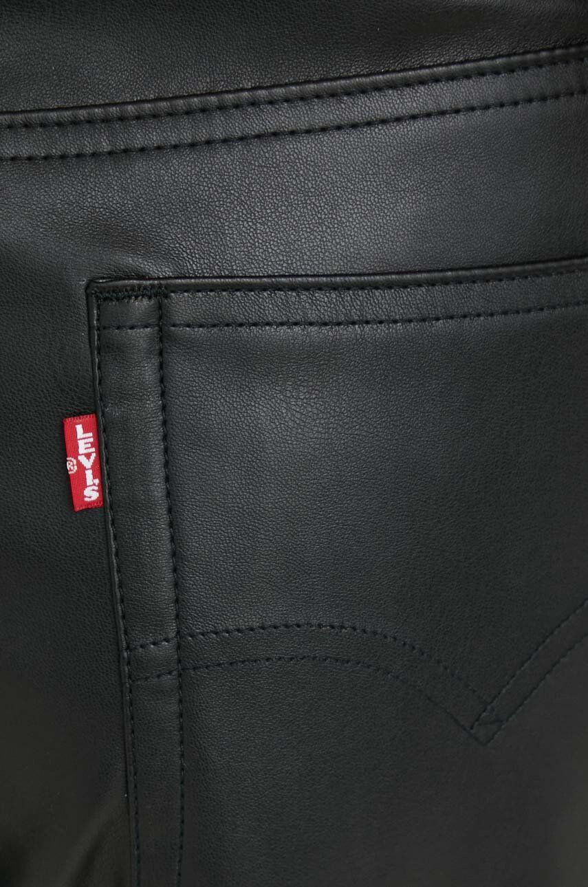 Levi's pantaloni femei culoarea negru drept medium waist - Pled.ro