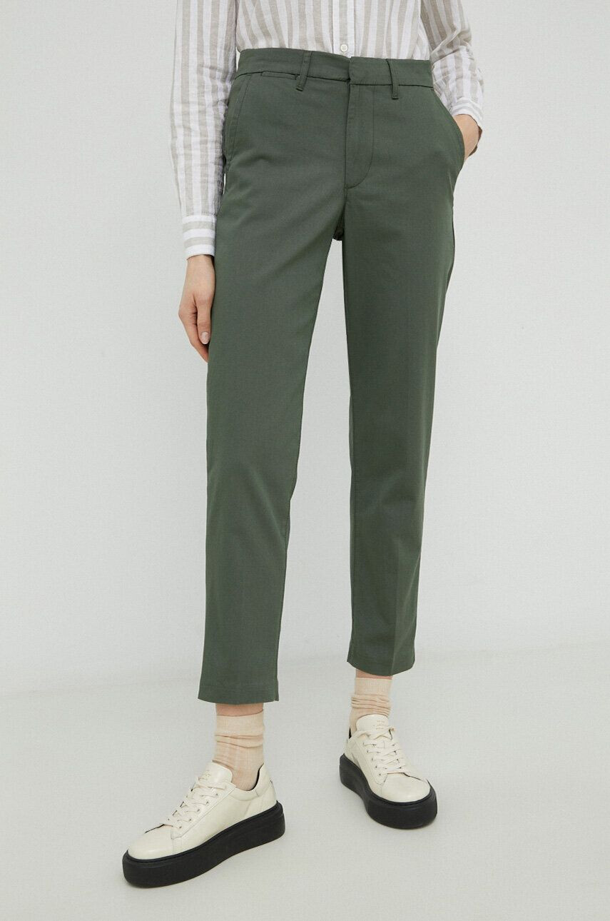 Levi's pantaloni femei culoarea verde mulata medium waist - Pled.ro